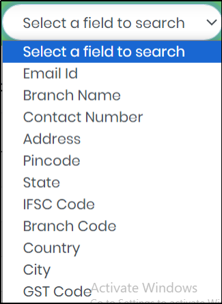 Select a field to search drop-down- CyLock